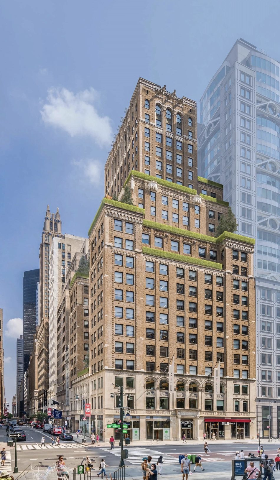 LINE Construction Group restoration project — Manhattan office tower, street to parapet
